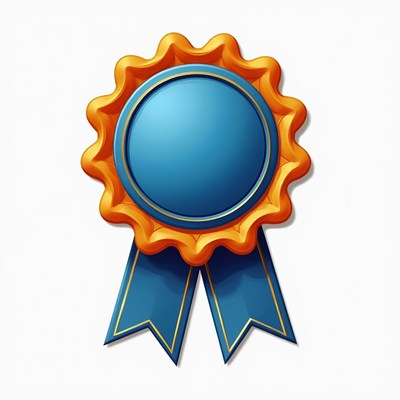 Award ribbon with blue center