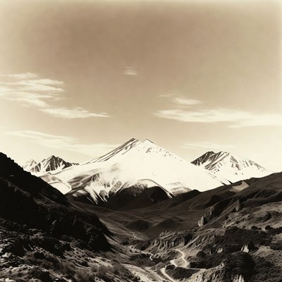 Mountains with snow and clear sky
