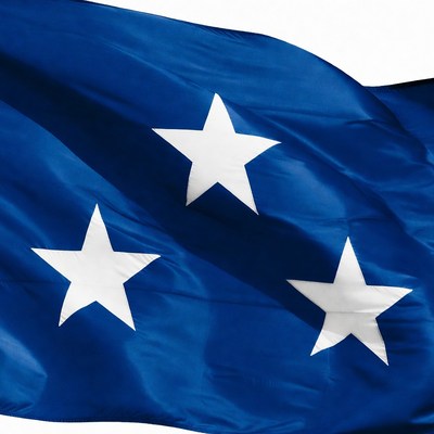 Blue flag with white stars waving