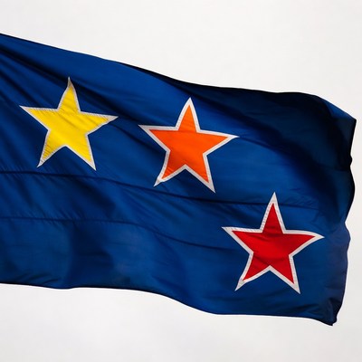 Flag with stars in blue
