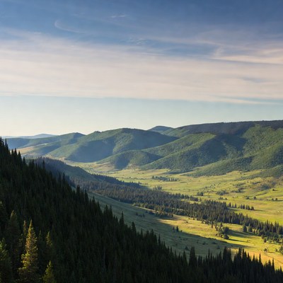 Mountains with green valleys in daylight