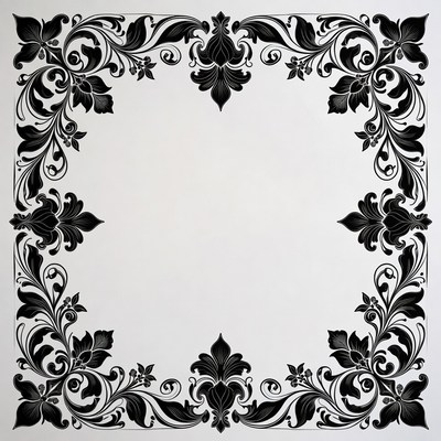 Floral border design on white background