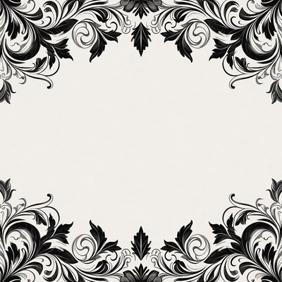 Decorative border with floral patterns