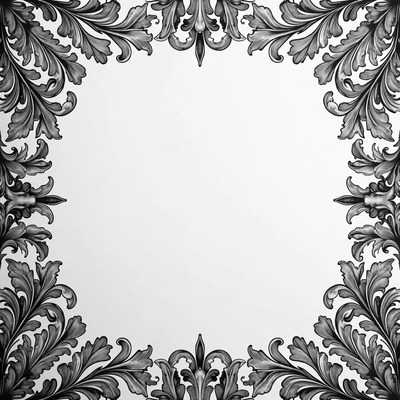 Decorative border design with floral patterns