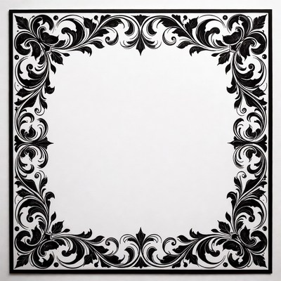 Decorative black and white border design