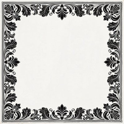 Decorative floral border design with space