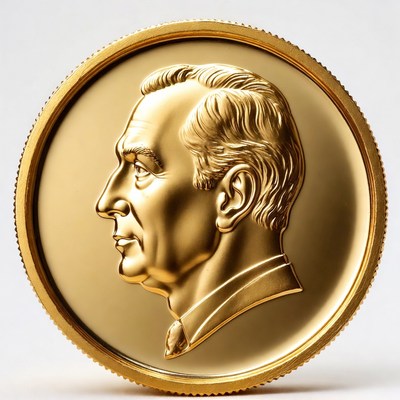 Gold coin featuring historical figure