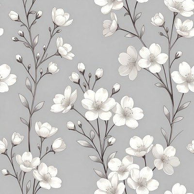 Floral pattern on grey background