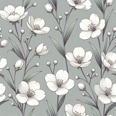 Floral pattern on gray background