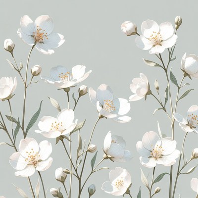 White flowers on light background