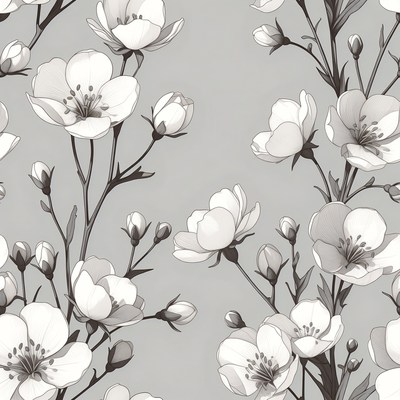 Flower pattern on gray background