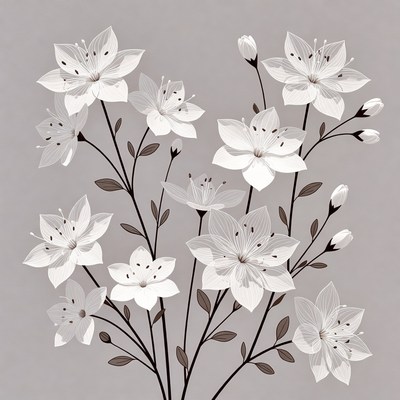 Flower design on gray background