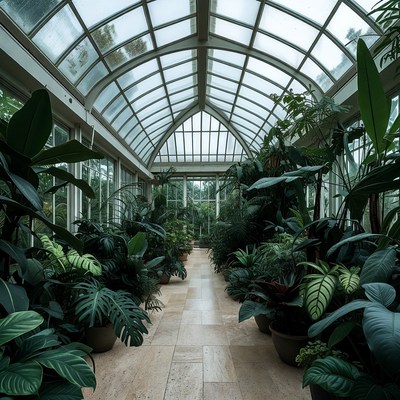 Indoor garden with many plants