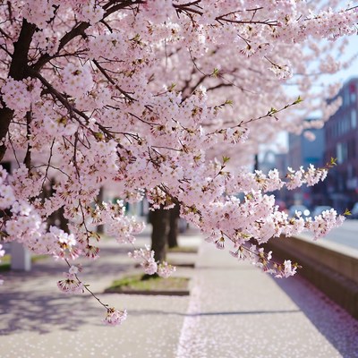Cherry blossoms in springtime bloom