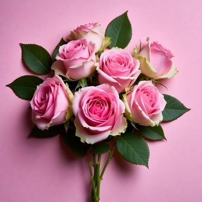 Pink roses arranged on soft background