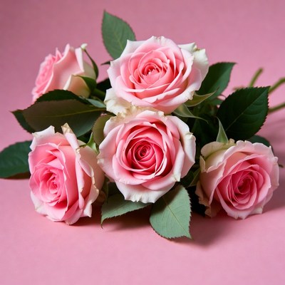 Pink roses on simple background
