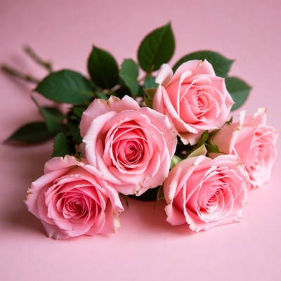 Pink roses on pink background