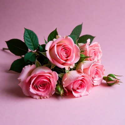 Pink roses on a pink background
