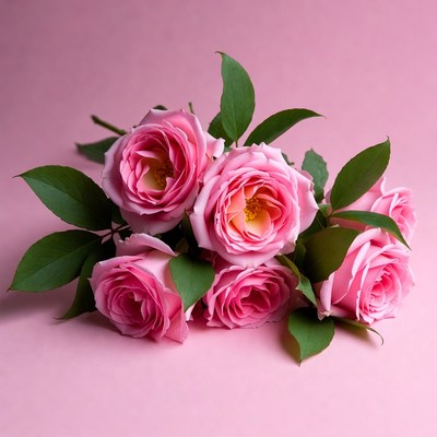 Pink roses on pink backdrop