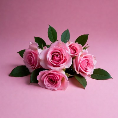 Pink roses on pink background