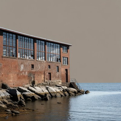 Old brick building by the water