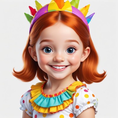 Young girl with colorful crown