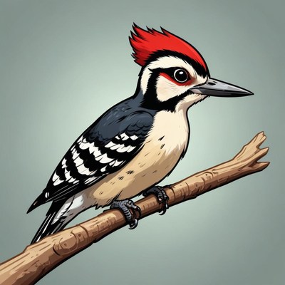 Woodpecker perched on a branch
