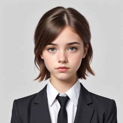 Young person in suit and tie