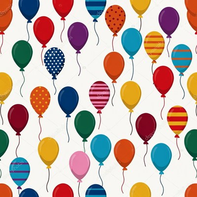Colorful balloons fill the space