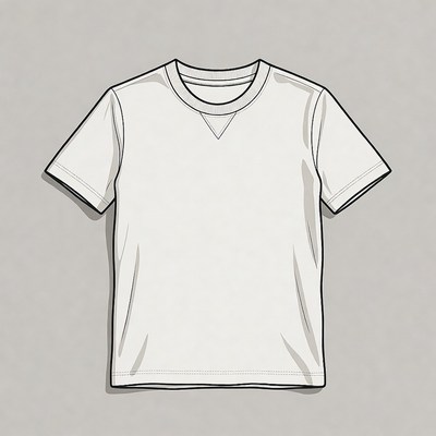 Blank white t-shirt on plain background