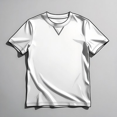 Simple white t-shirt laid flat