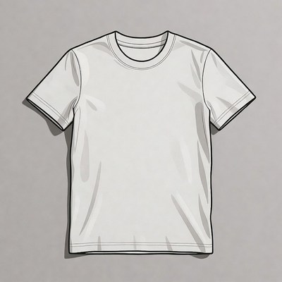Simple white t-shirt on plain background
