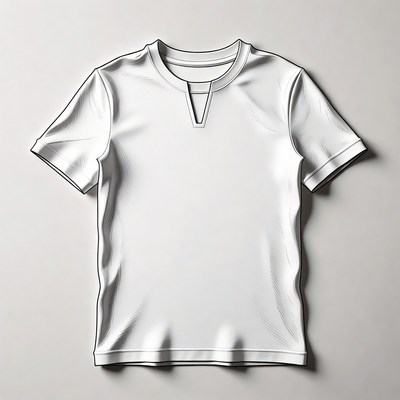 Simple white t-shirt laid flat