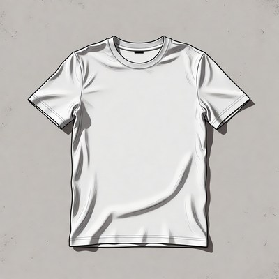 Plain white t-shirt on gray background