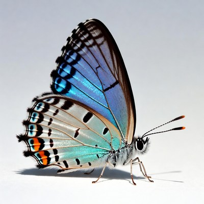 Butterfly displaying colorful wings in detail