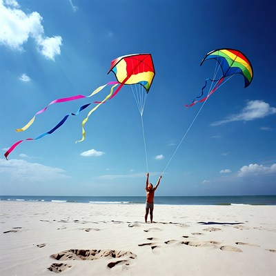 Kites flying on the beach