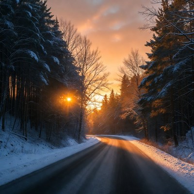 Winter morning in the forest