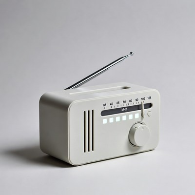 Old radio on a plain background