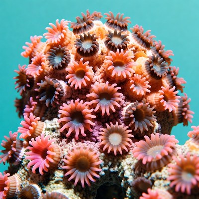 Colorful coral under clear water
