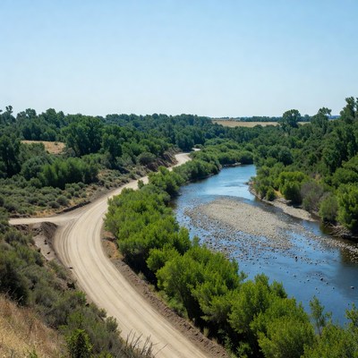 Scenic river view in summer