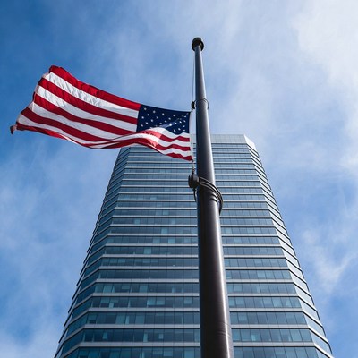 American flag at office building