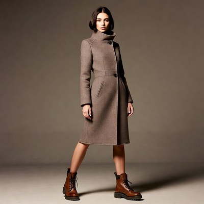 Woman poses in stylish coat