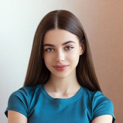 Young woman smiling indoors with long hair