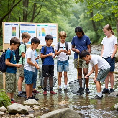 Students explore stream life in nature