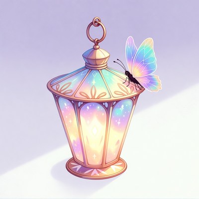 Lantern with butterfly on top