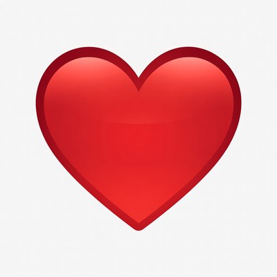 Red heart symbol on plain background