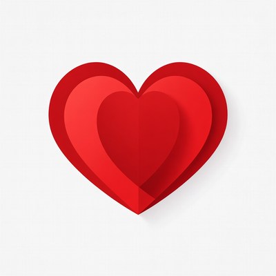 Red heart shape with layers