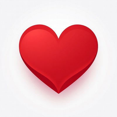 Red heart symbol for love expression