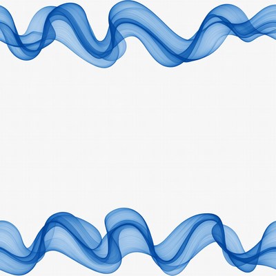Blue wavy lines on white background