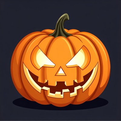 Halloween pumpkin with carved face